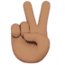 ✌🏽 victory hand: medium skin tone display on Apple